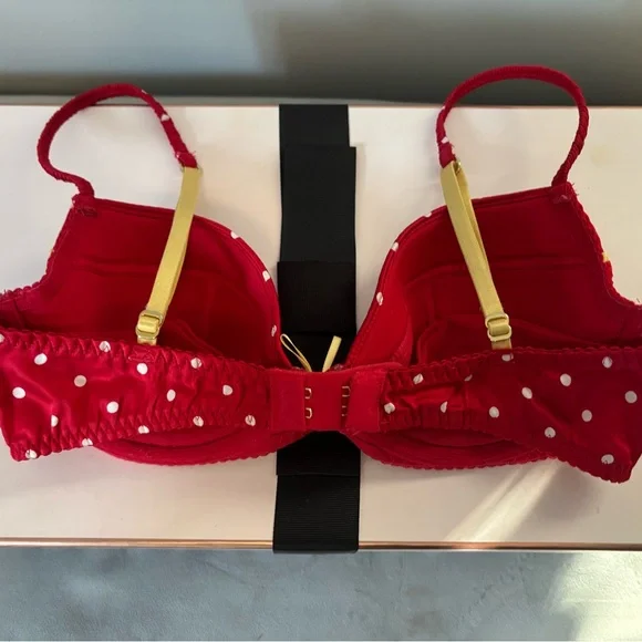 Elusive Red & White Polka Dot Lingerie Set Victoria's Secret Sexy Little Things - Picture 4 of 15